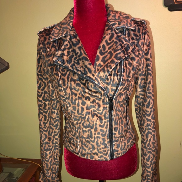 Romeo & Juliet Couture Jackets & Blazers - Romeo and Juliet Couture Leopard Moto Jacket Sz S
